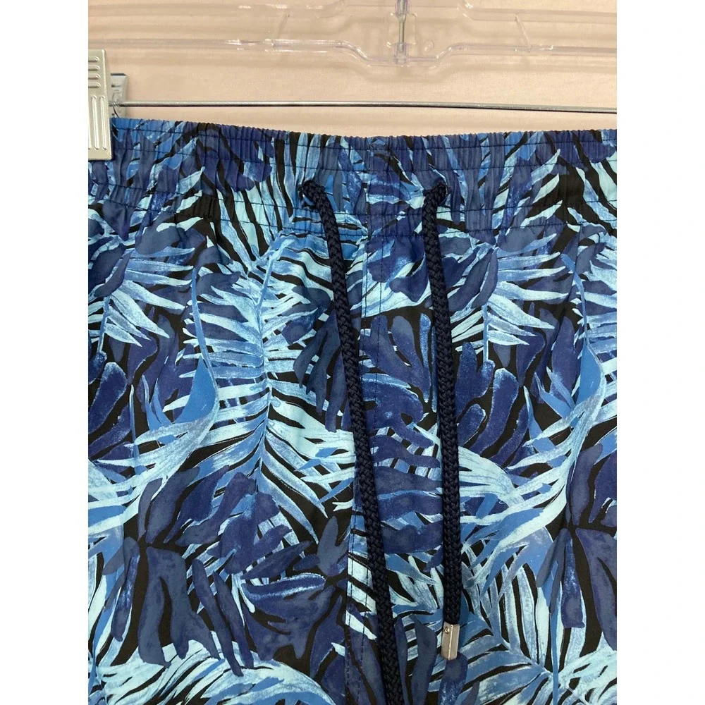 Vilebrequin Swim Trunks 5XL Blue Tropical Palm Moorea Luxury Board Shorts